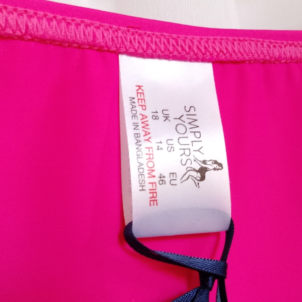 New w/Tags Simply Yours by Simply Be Hot Pink  Bikini Bottoms - Picture 3 of 6
